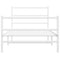 vidaXL Metal Bed Frame without Mattress with Footboard White 100x190cm