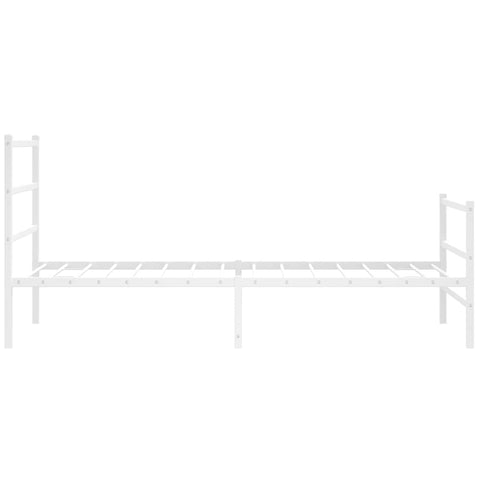 vidaXL Metal Bed Frame without Mattress with Footboard White 100x190cm