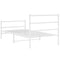 vidaXL Metal Bed Frame without Mattress with Footboard White 100x190cm