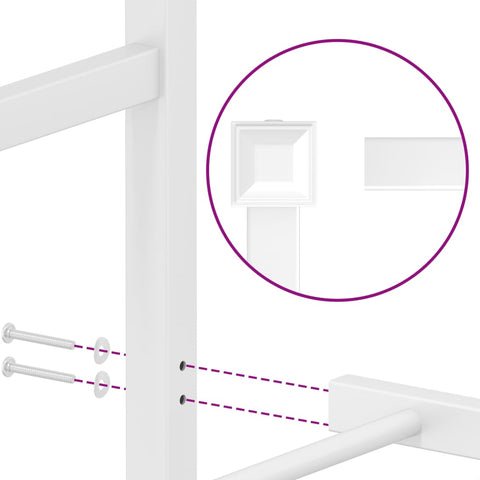 vidaXL Metal Bed Frame without Mattress with Footboard White 100x190cm