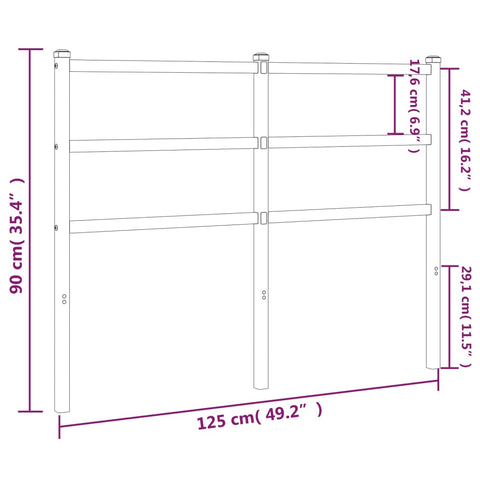 vidaXL Metal Headboard White 120 cm