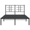 vidaXL Metal Bed Frame without Mattress with Headboard Black 120x200cm