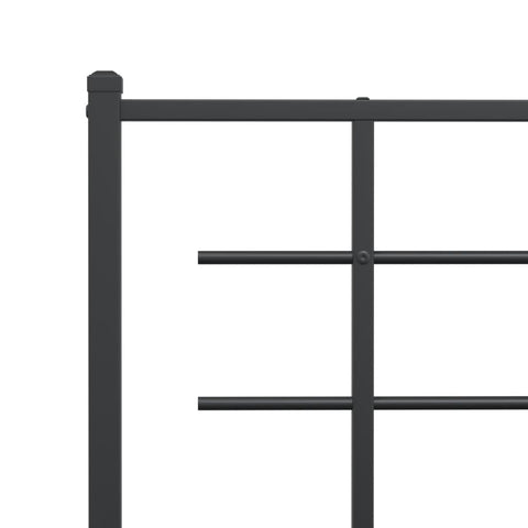 vidaXL Metal Headboard Black 200 cm