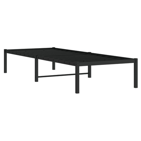 vidaXL Metal Bed Frame without Mattress Black 75x190cm