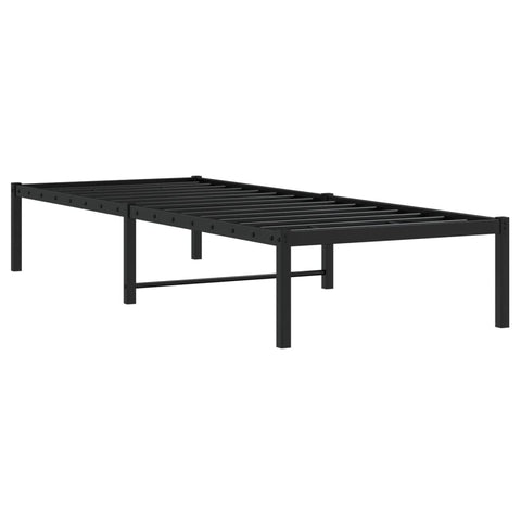 vidaXL Metal Bed Frame without Mattress Black 75x190cm