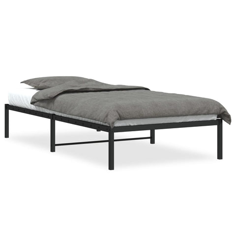 vidaXL Metal Bed Frame without Mattress Black 100x200cm