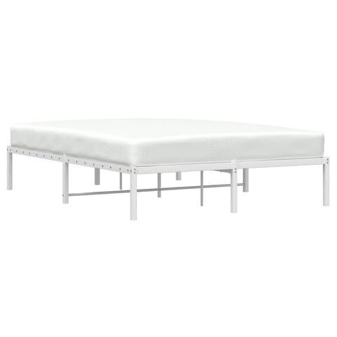 vidaXL Metal Bed Frame without Mattress White 140x200cm