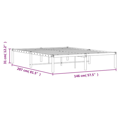 vidaXL Metal Bed Frame without Mattress White 140x200cm