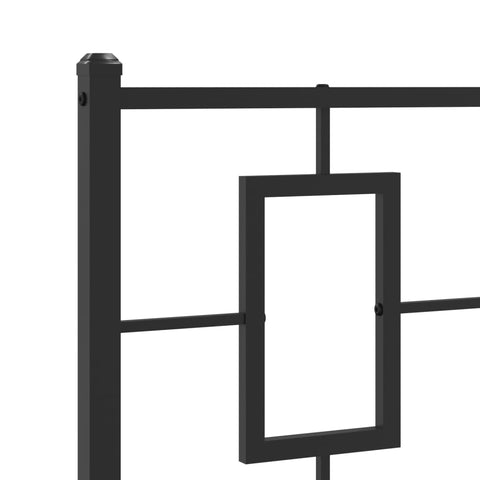 vidaXL Metal Bed Frame without Mattress with Footboard Black 90x190cm