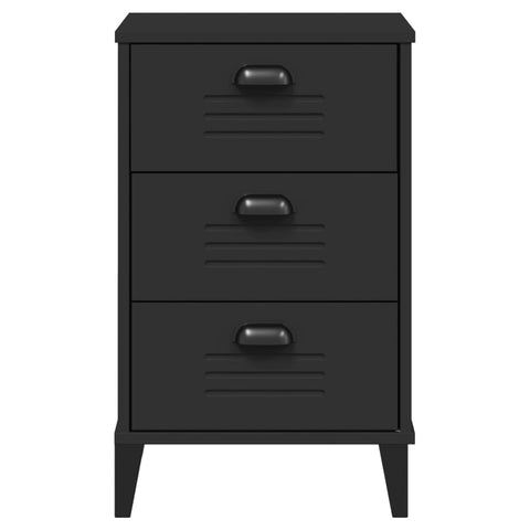 vidaXL Bedside Cabinet VIKEN Black Engineered Wood