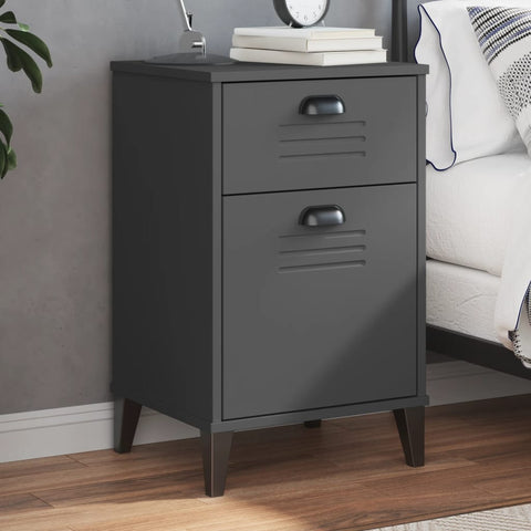 vidaXL Bedside Cabinet VIKEN Anthracite Grey Engineered Wood