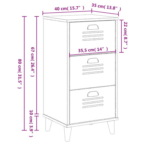 vidaXL Bedside Cabinet VIKEN White Engineered Wood