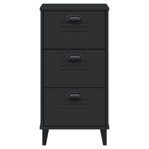 vidaXL Bedside Cabinet VIKEN Black Engineered Wood