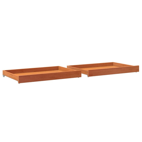vidaXL Day Bed Drawers 2 pcs Wax Brown Solid Wood Pine