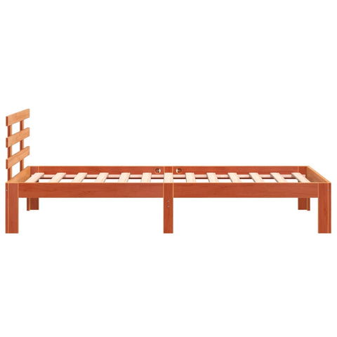 vidaXL Bed Frame without Mattress Wax Brown 75x190 cm Small Single Solid Wood Pine