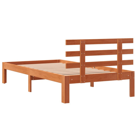 vidaXL Bed Frame without Mattress Wax Brown 75x190 cm Small Single Solid Wood Pine