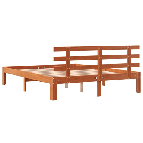 vidaXL Bed Frame without Mattress Wax Brown 140x190 cm Solid Wood Pine