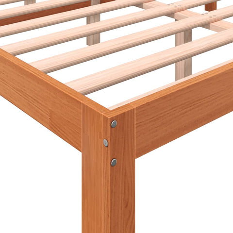 vidaXL Bed Frame without Mattress Wax Brown 140x190 cm Solid Wood Pine