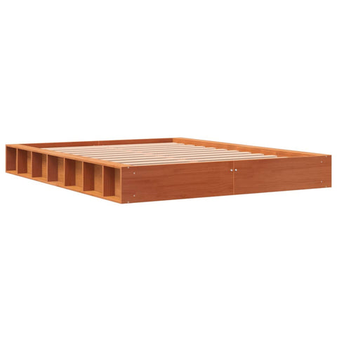 vidaXL Bed Frame without Mattress Wax Brown 140x190 cm Solid Wood Pine