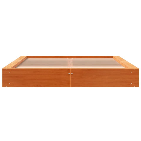 vidaXL Bed Frame without Mattress Wax Brown 140x190 cm Solid Wood Pine