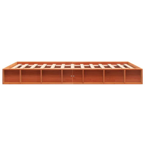 vidaXL Bed Frame without Mattress Wax Brown 140x190 cm Solid Wood Pine