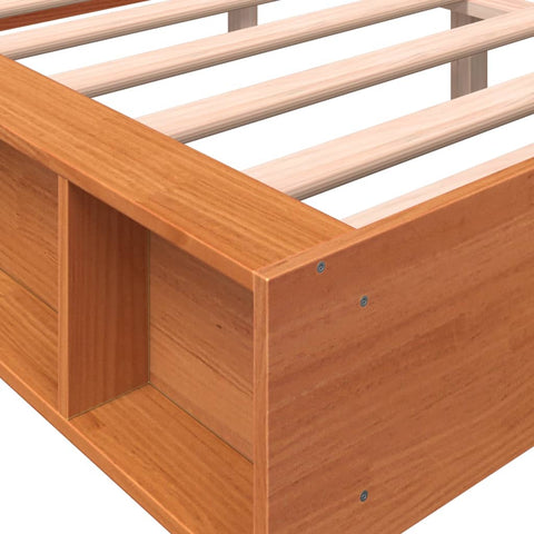 vidaXL Bed Frame without Mattress Wax Brown 140x190 cm Solid Wood Pine