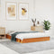 vidaXL Bed Frame without Mattress Wax Brown 140x190 cm Solid Wood Pine