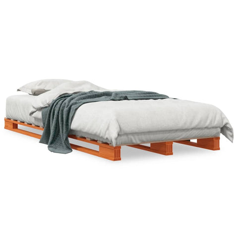 vidaXL Pallet Bed without Mattress Wax Brown 90x200 cm Solid Wood Pine
