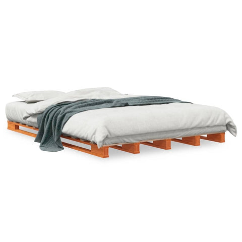 vidaXL Pallet Bed without Mattress Wax Brown 140x200 cm Solid Wood Pine