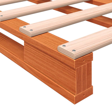 vidaXL Pallet Bed without Mattress Wax Brown 180x200 cm Super King Solid Wood Pine