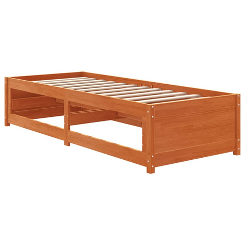 vidaXL Day Bed without Mattress Wax Brown 90x190 cm Single Solid Wood Pine