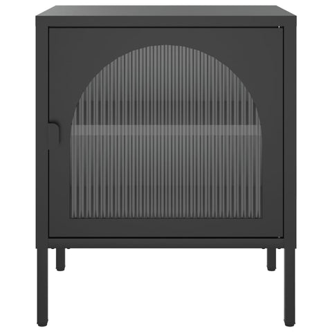 vidaXL Nightstands 2 pcs Black 50x35x60 cm Glass and Steel