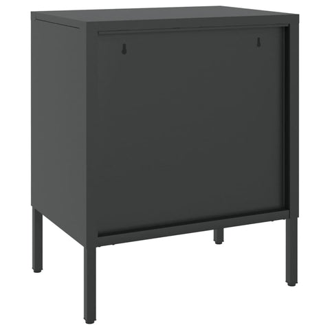 vidaXL Nightstands 2 pcs Black 50x35x60 cm Glass and Steel