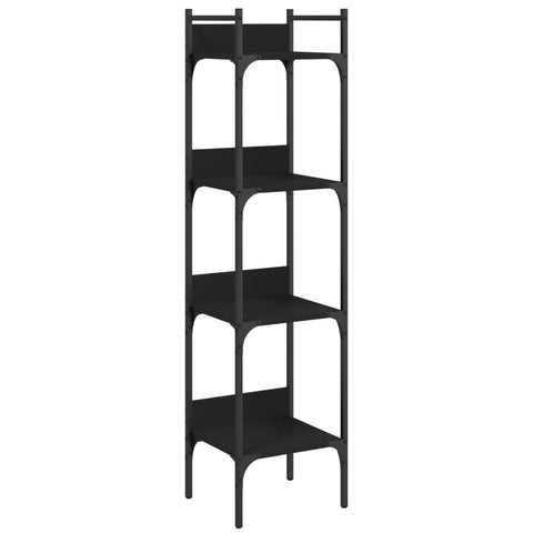 vidaXL Bookshelf 4-Tier Black 35x30x138.5 cm Engineered Wood