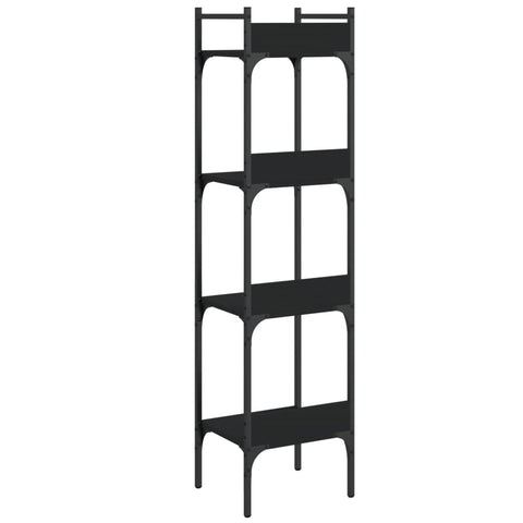 vidaXL Bookshelf 4-Tier Black 35x30x138.5 cm Engineered Wood