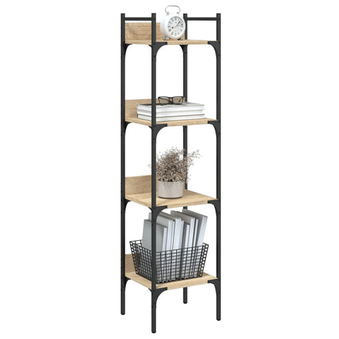 vidaXL Bookshelf 4-Tier Sonoma Oak 35x30x138.5 cm Engineered Wood