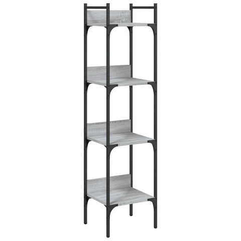 vidaXL Bookshelf 4-Tier Grey Sonoma 35x30x138.5 cm Engineered Wood