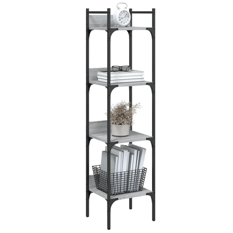vidaXL Bookshelf 4-Tier Grey Sonoma 35x30x138.5 cm Engineered Wood