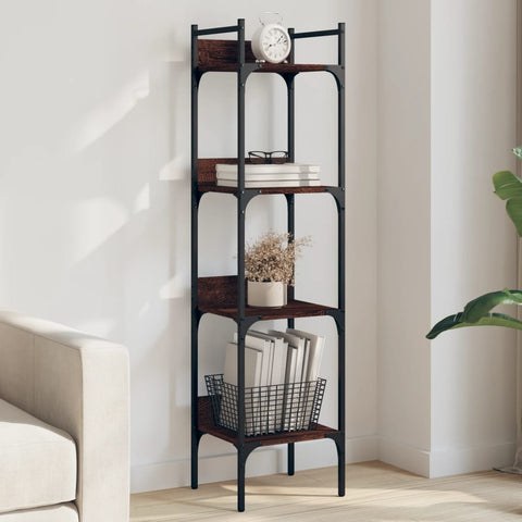 vidaXL Bookshelf 4-Tier Brown Oak 35x30x138.5 cm Engineered Wood