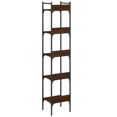 vidaXL Bookshelf 5-Tier Brown Oak 35x30x174 cm Engineered Wood