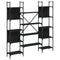 vidaXL Bookshelf Black 155.5x24x166.5 cm Engineered Wood