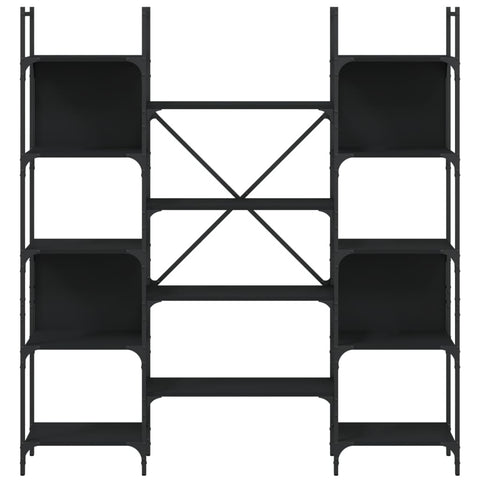 vidaXL Bookshelf Black 155.5x24x166.5 cm Engineered Wood