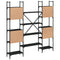 vidaXL Bookshelf Black 155.5x24x166.5 cm Engineered Wood