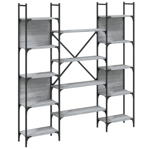 vidaXL Bookshelf Grey Sonoma 155.5x24x166.5 cm Engineered Wood