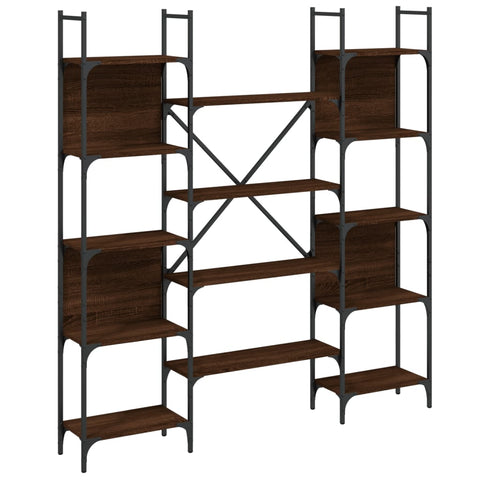 vidaXL Bookshelf Brown Oak 155.5x24x166.5 cm Engineered Wood