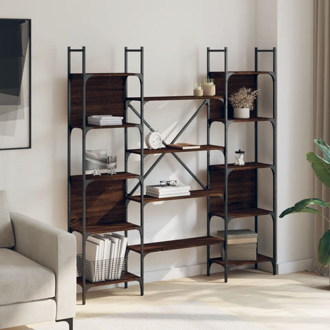 vidaXL Bookshelf Brown Oak 155.5x24x166.5 cm Engineered Wood