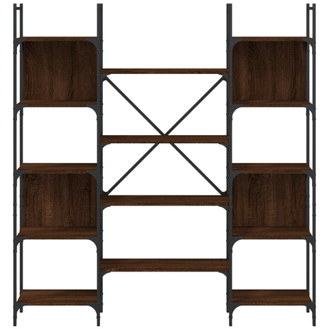 vidaXL Bookshelf Brown Oak 155.5x24x166.5 cm Engineered Wood