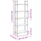 vidaXL Bookshelf 5-Tier Smoked Oak 60.5x24x166.5 cm Engineered Wood