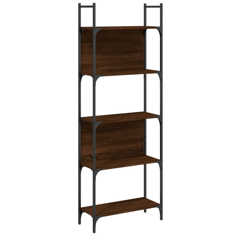 vidaXL Bookshelf 5-Tier Brown Oak 60.5x24x166.5 cm Engineered Wood