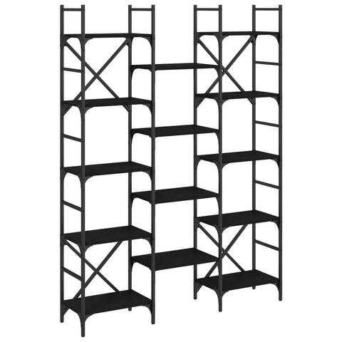 vidaXL Bookshelf Black 127.5x28.5x172.5 cm Engineered Wood